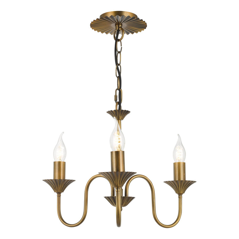 Dar Lighting Lydian 3 Light Pendant Antique Bronze Fitting Only • LYD0363