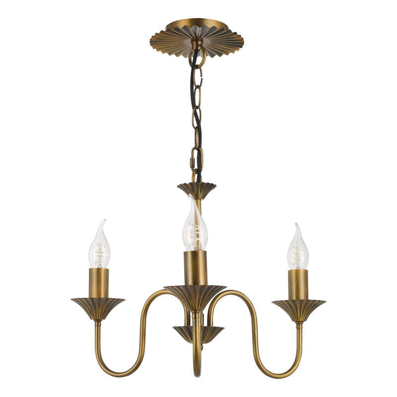 Dar Lighting Lydian 3 Light Pendant Antique Bronze Fitting Only • LYD0363