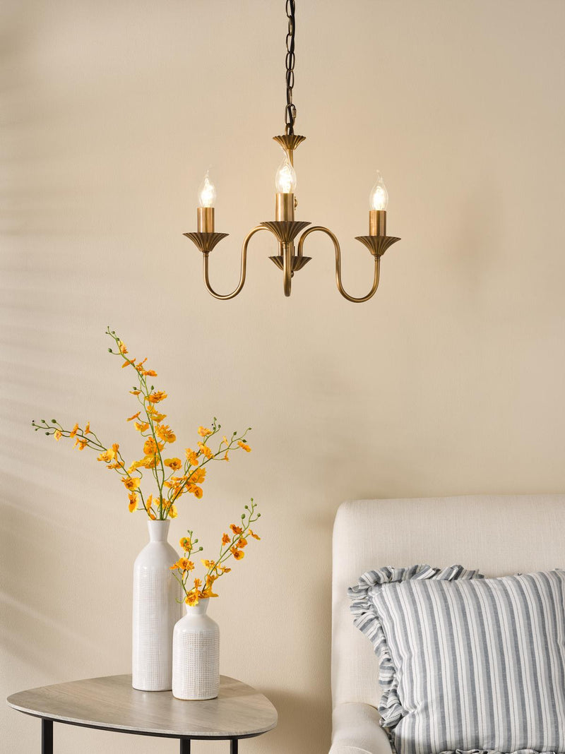 Dar Lighting Lydian 3 Light Pendant Antique Bronze Fitting Only • LYD0363