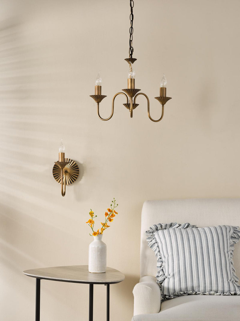 Dar Lighting Lydian 3 Light Pendant Antique Bronze Fitting Only • LYD0363