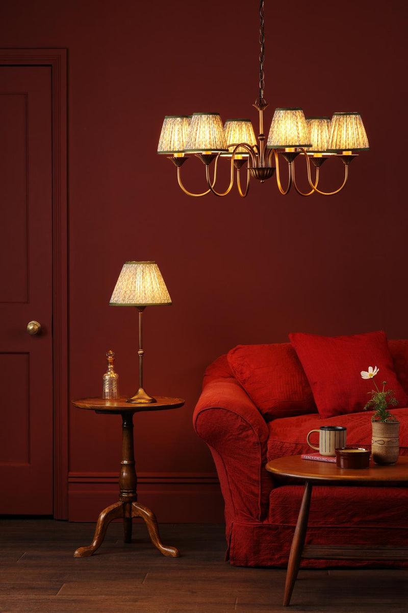 Dar Lighting Lydian 6 Light Pendant Antique Bronze With Shade • LYD0663-EST2624