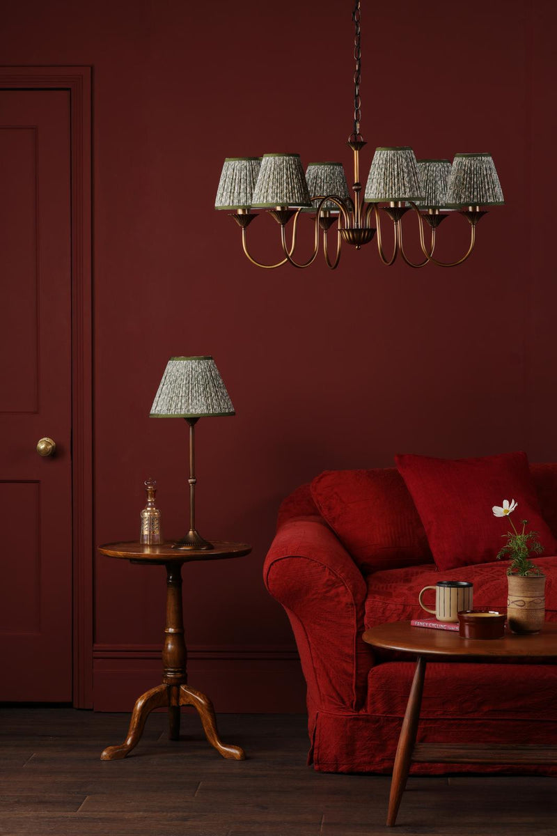 Dar Lighting Lydian 6 Light Pendant Antique Bronze With Shade • LYD0663-EST2624