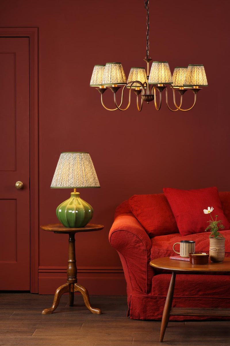Dar Lighting Lydian 6 Light Pendant Antique Bronze With Shade • LYD0663-EST2624