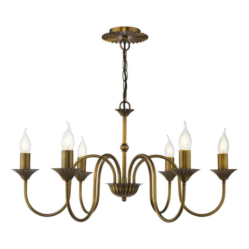 Dar Lighting Lydian 6 Light Pendant Antique Bronze Fitting Only • LYD0663