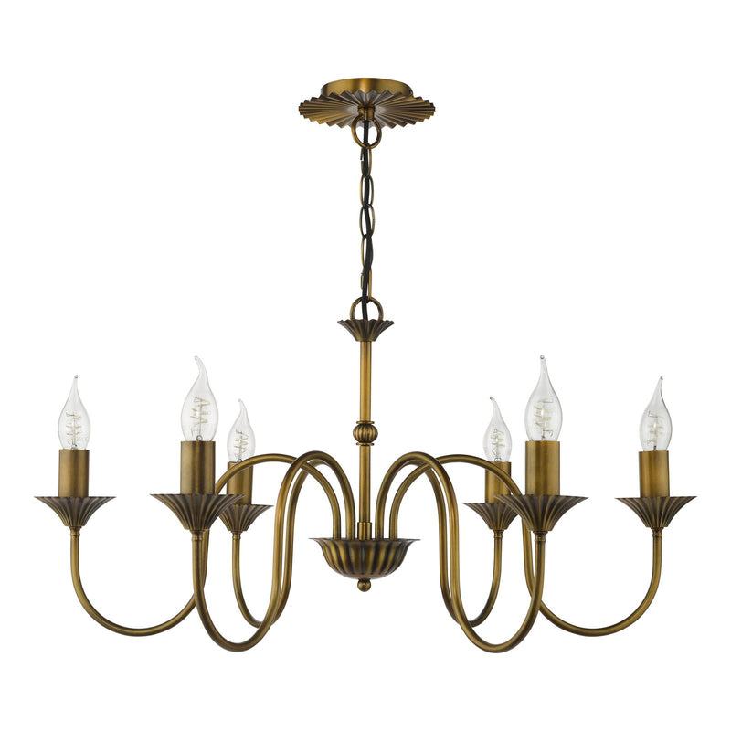 Dar Lighting Lydian 6 Light Pendant Antique Bronze Fitting Only • LYD0663