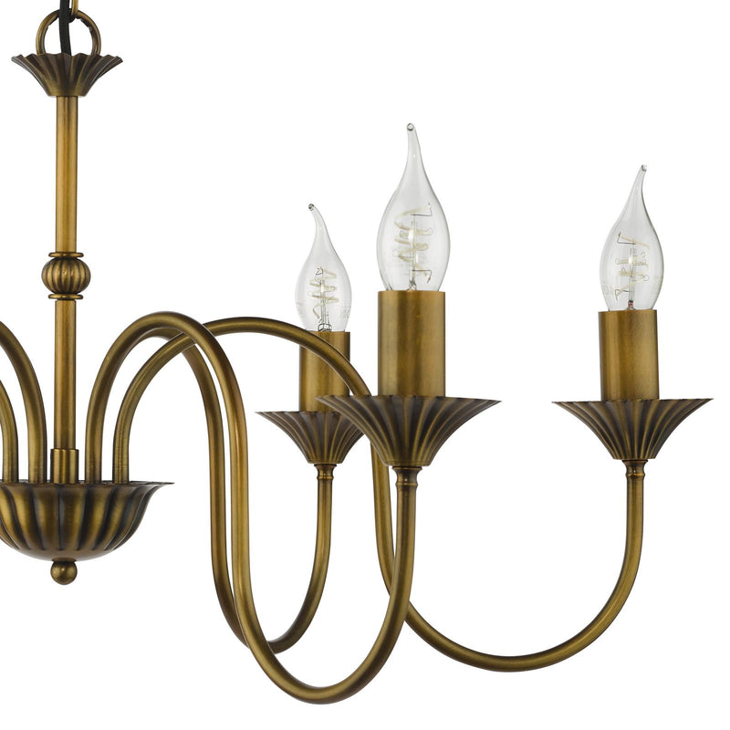 Dar Lighting Lydian 6 Light Pendant Antique Bronze Fitting Only • LYD0663