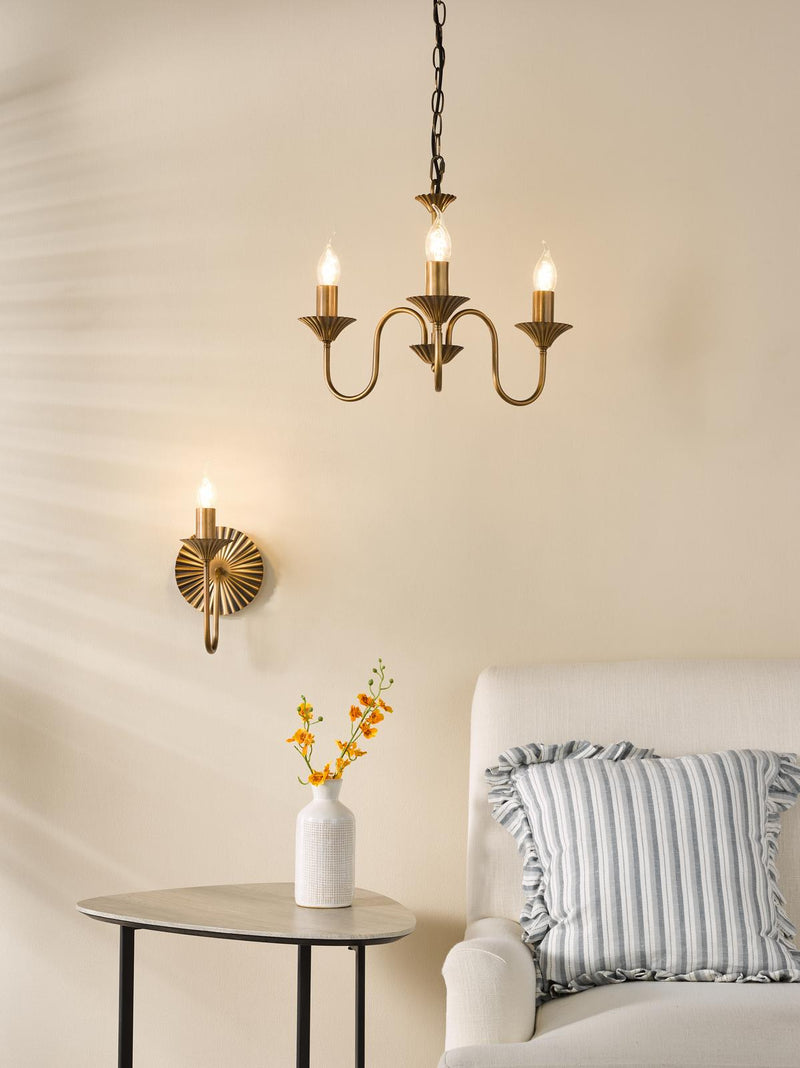 Dar Lighting Lydian Wall Light Antique Bronze Bracket Only • LYD0763