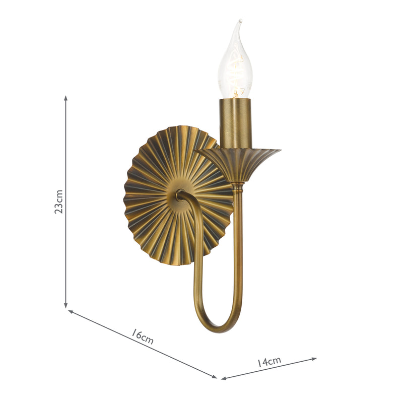 Dar Lighting Lydian Wall Light Antique Bronze Bracket Only • LYD0763