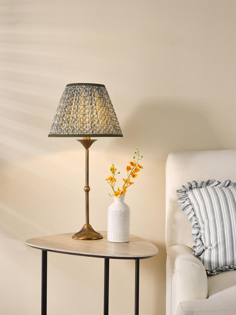 Dar Lighting Lydian Table Lamp Antique Bronze With Shade • LYD4263-EST1024