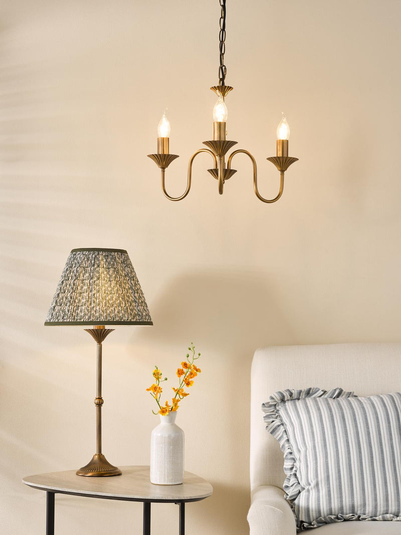 Dar Lighting Lydian Table Lamp Antique Bronze With Shade • LYD4263-EST1024
