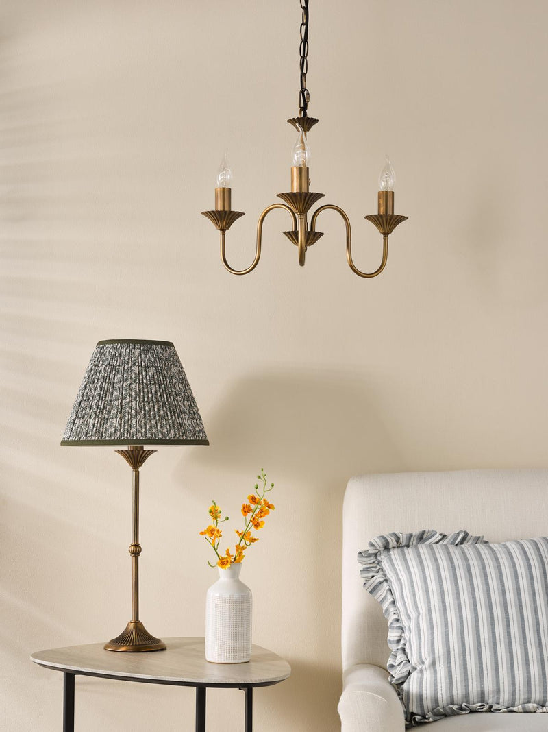 Dar Lighting Lydian Table Lamp Antique Bronze With Shade • LYD4263-EST1024