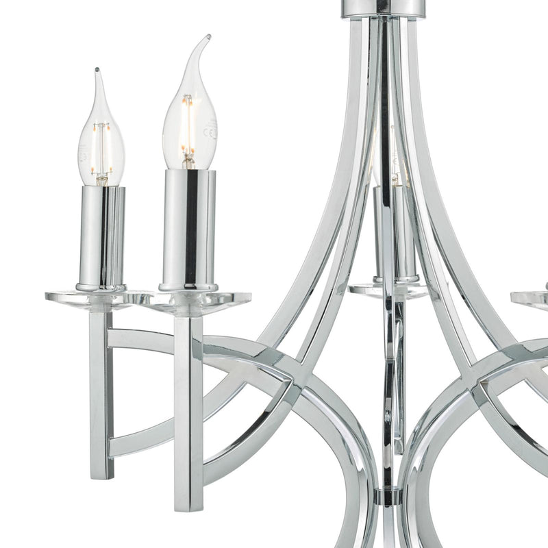 Dar Lighting Lyon 5lt Pendant Polished Chrome & Crystal • LYO0550