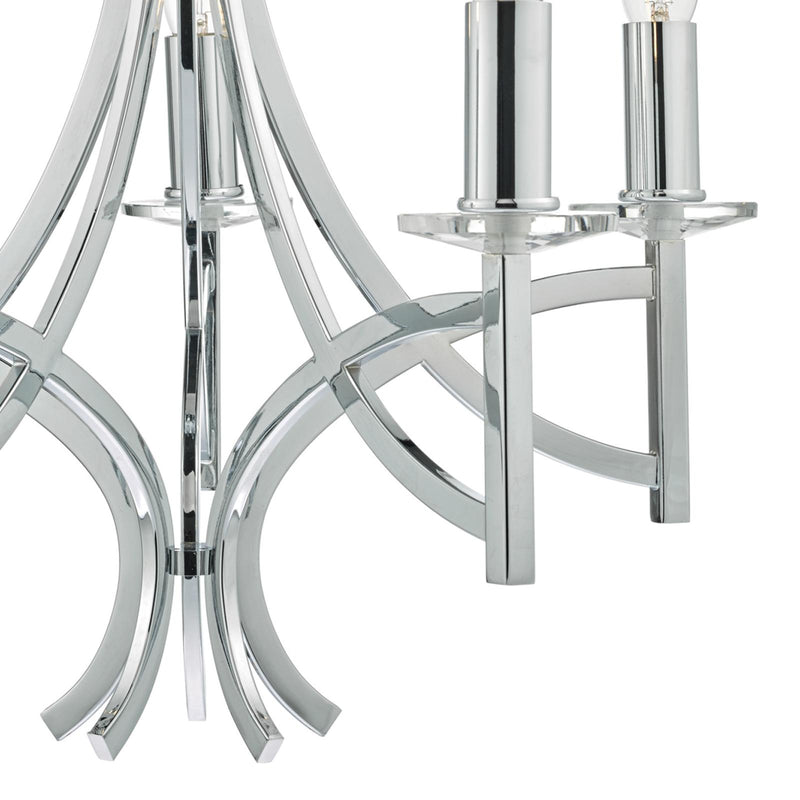 Dar Lighting Lyon 5lt Pendant Polished Chrome & Crystal • LYO0550