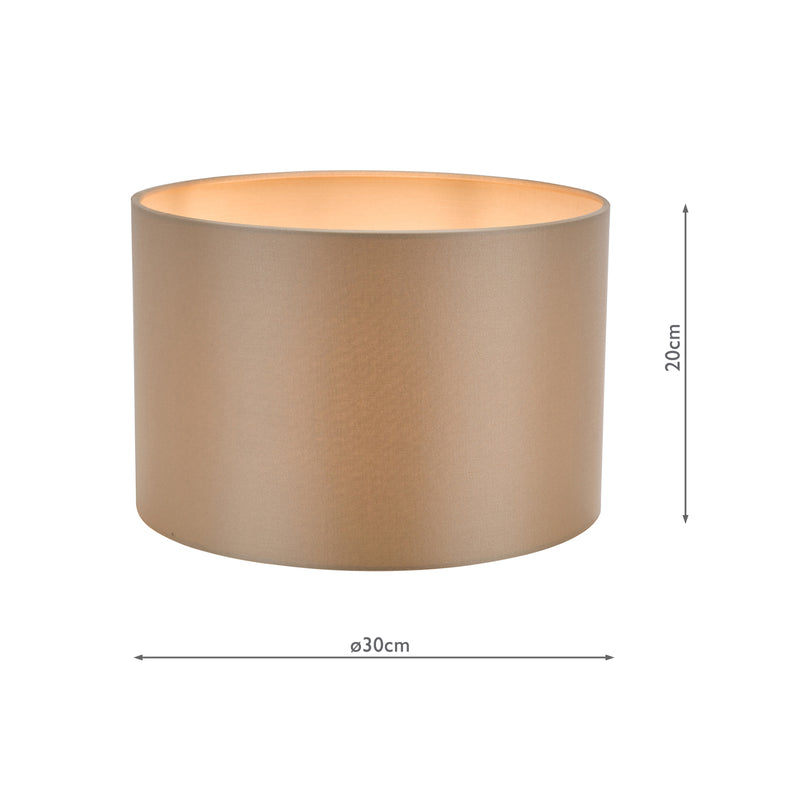 Dar Lighting Lyris Taupe Cotton Drum Shade 30cm 30cm • LYR1229
