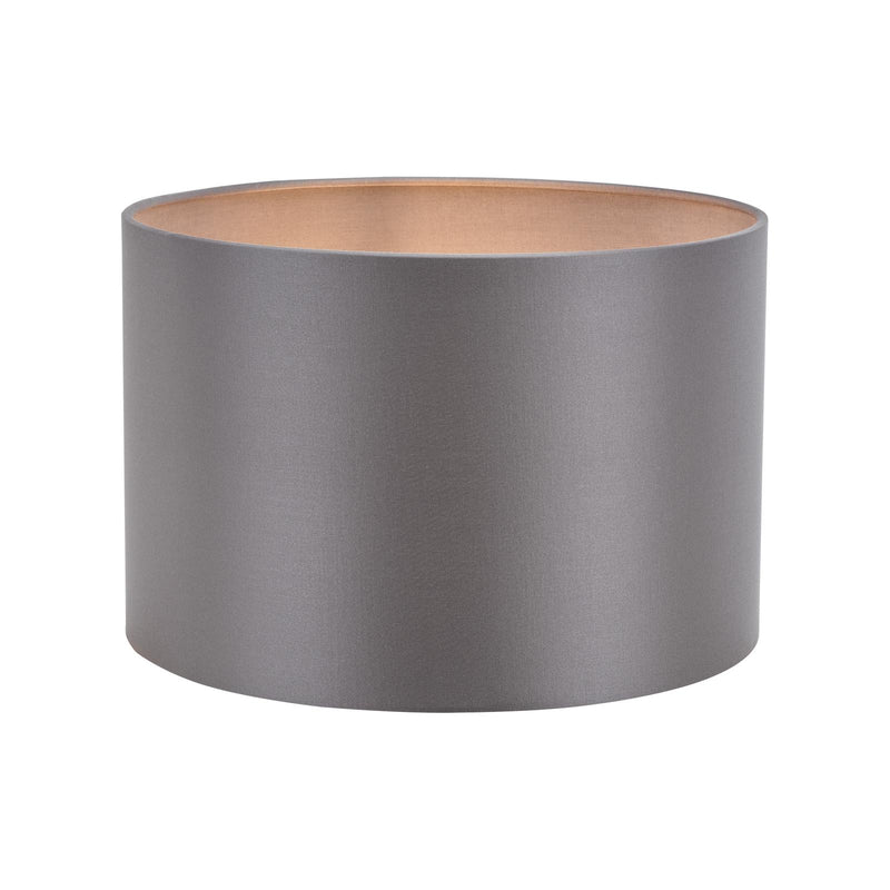 Dar Lighting Lyris Grey Cotton Drum Shade 30cm 30cm • LYR1239