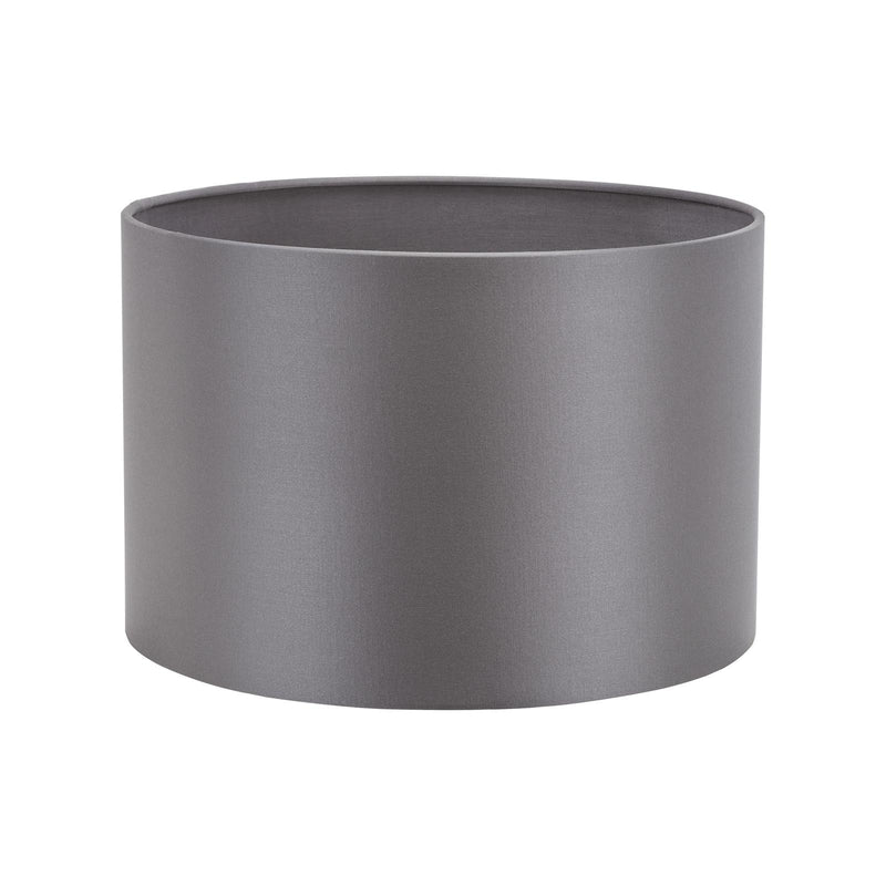 Dar Lighting Lyris Grey Cotton Drum Shade 30cm 30cm • LYR1239