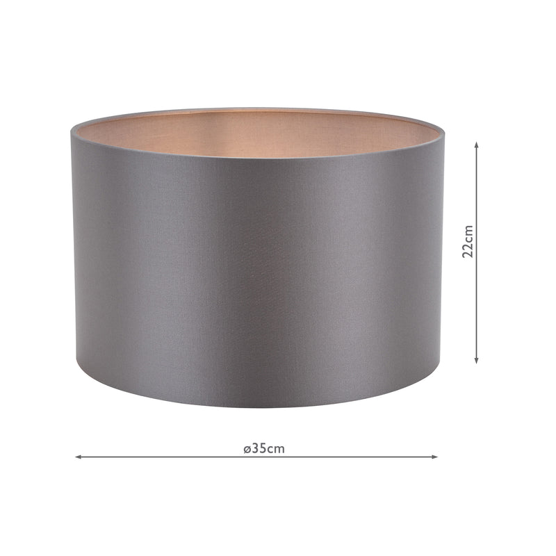 Dar Lighting Lyris Grey Cotton Drum Shade 35cm 35cm • LYR1439