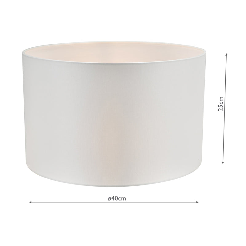 Dar Lighting Lyris Ivory Cotton Drum Shade 40cm 40cm • LYR1615