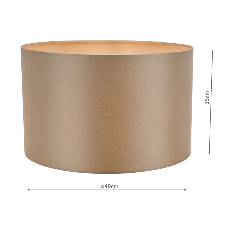 Dar Lighting Lyris Taupe Cotton Drum Shade 40cm 40cm • LYR1629