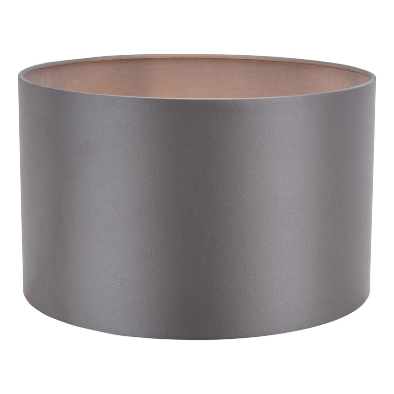 Dar Lighting Lyris Grey Cotton Drum Shade 40cm 40cm • LYR1639