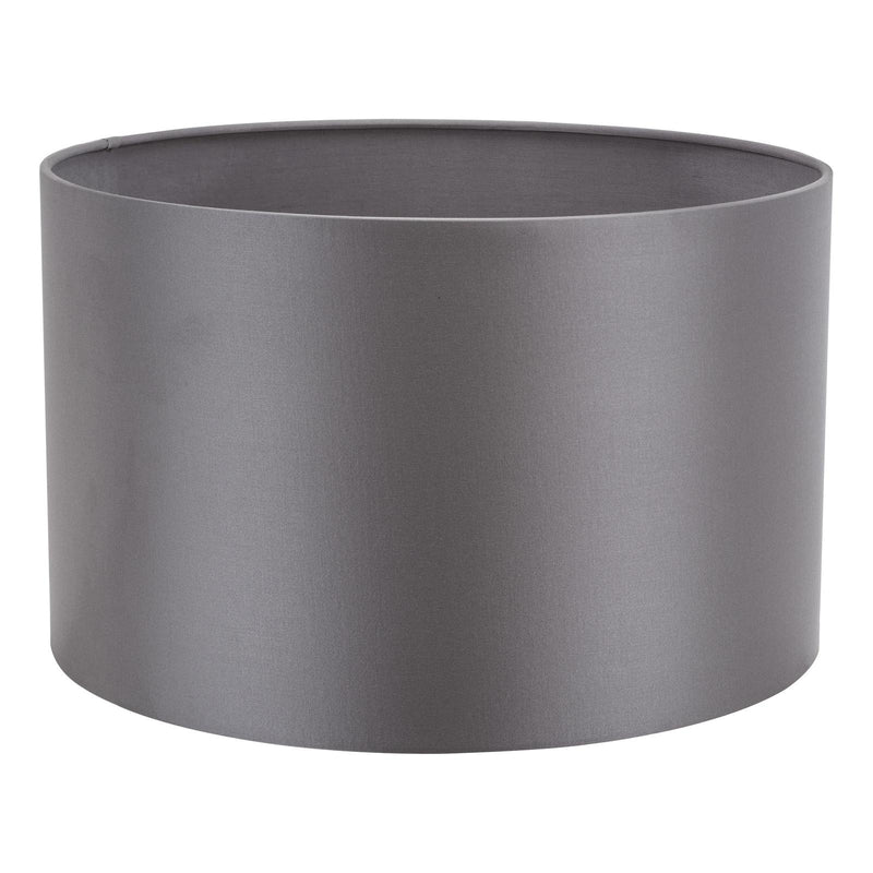 Dar Lighting Lyris Grey Cotton Drum Shade 40cm 40cm • LYR1639