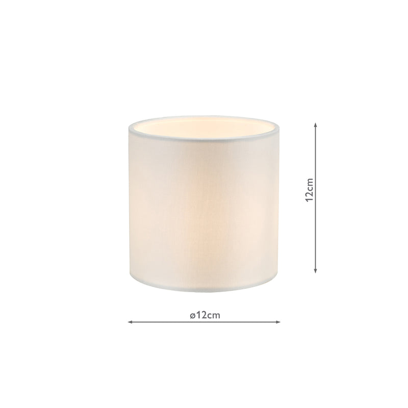 Dar Lighting Lyris Ivory Cotton Drum Shade 12cm 12cm • LYR2615