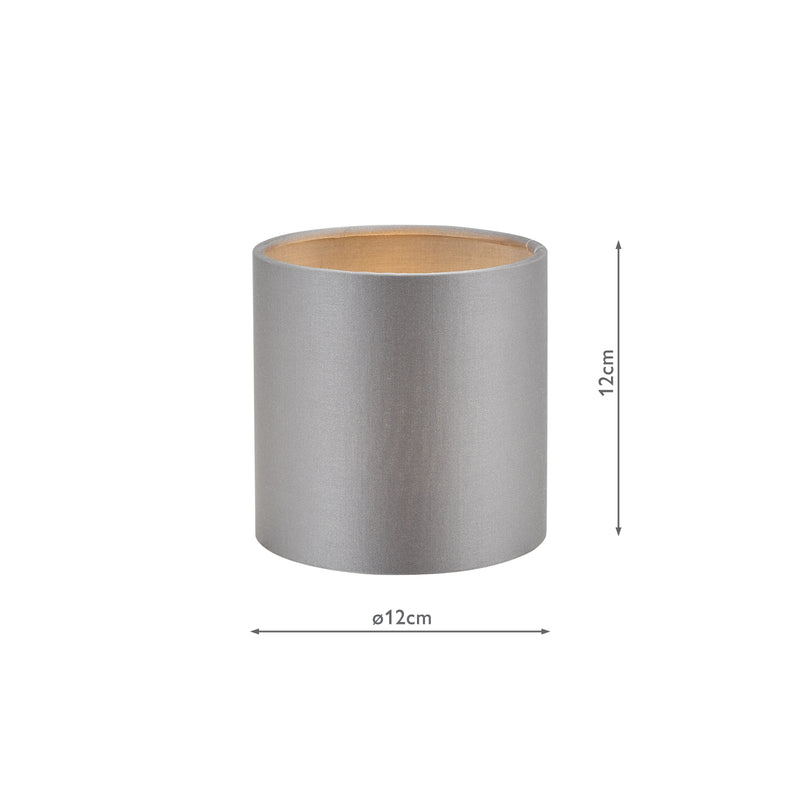 Dar Lighting Lyris Grey Cotton Drum Shade 12cm 12cm • LYR2639