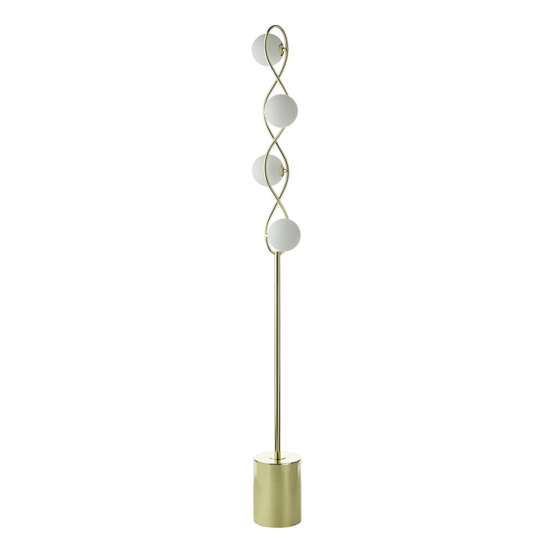 Dar Lighting Lysandra 4 Light Floor Lamp Polished Gold and Opal Glass • LYS4935