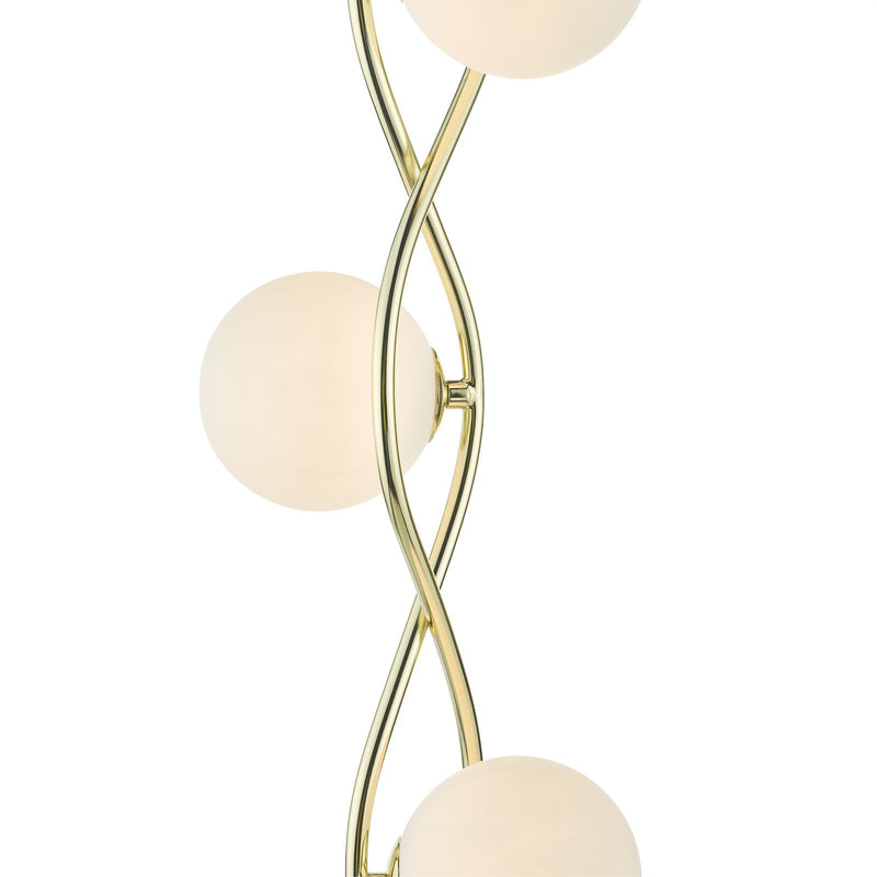 Dar Lighting Lysandra 4 Light Floor Lamp Polished Gold and Opal Glass • LYS4935