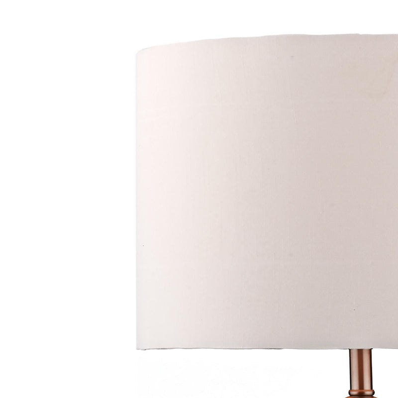 Dar Lighting Madrid Table Lamp Satin Chrome With Shade • MAD4246