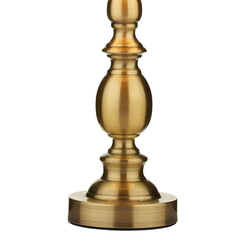 Dar Lighting Madrid Table Lamp Antique Brass With Shade • MAD4275