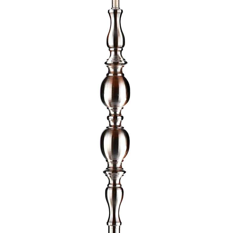 Dar Lighting Madrid Floor Lamp Satin Chrome With Shade • MAD4946