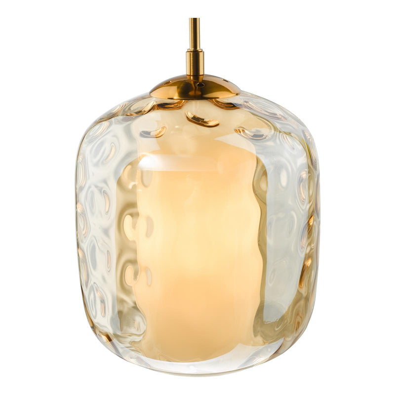 Dar Lighting Majella Pendant Aged Brass and Champagne Glass • MAJ0145