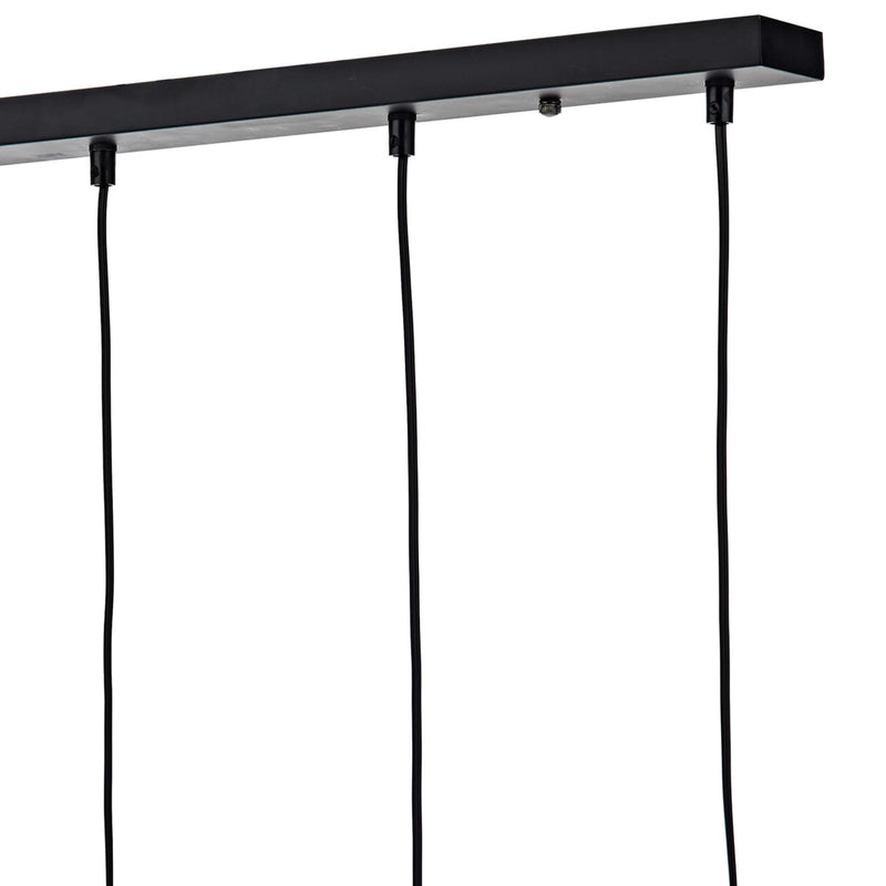 Dar Lighting Midi Cage 5 Light Bar Pendant Matt Black Bright & Copper • MID0522