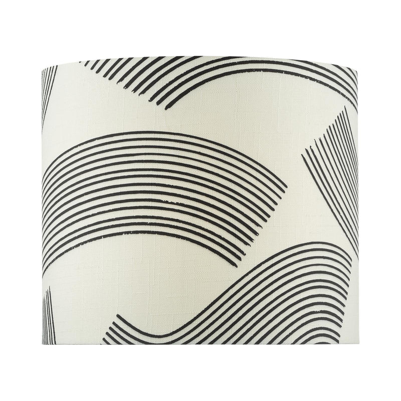 Dar Lighting Miho Cream and Black Patterned Linen Shade 34cm  • MIH1333