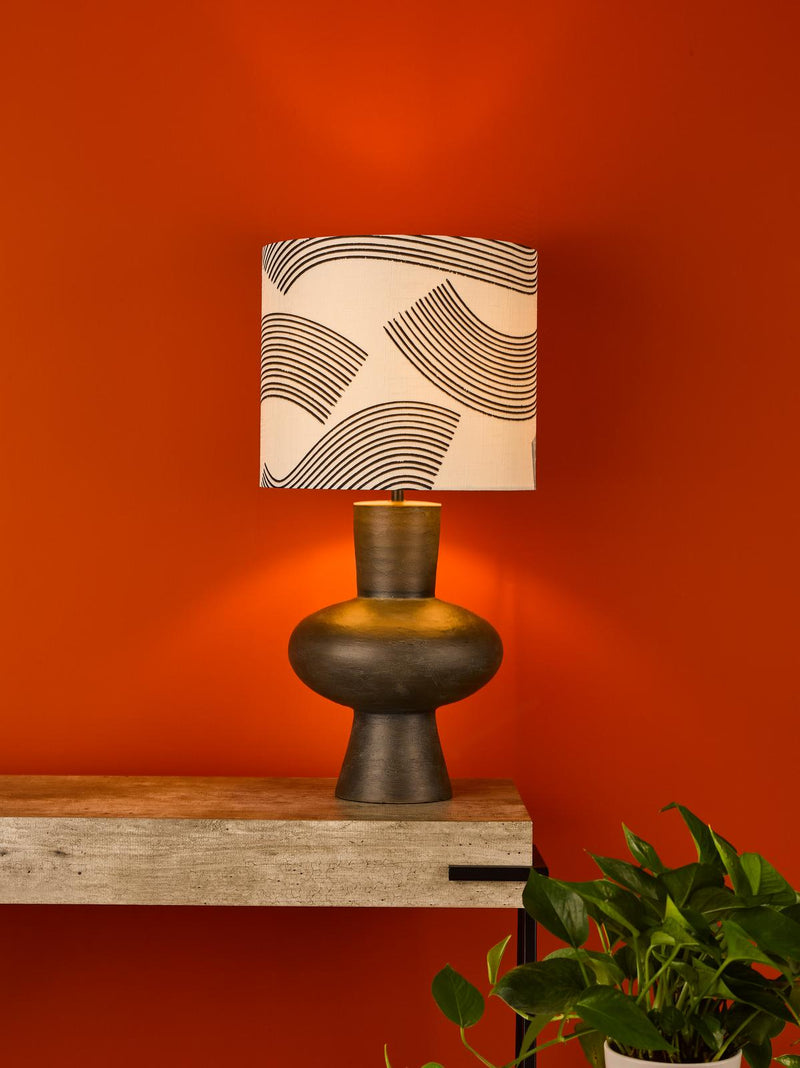 Dar Lighting Miho Table Lamp Black/Bronze With Shade • MIH4222