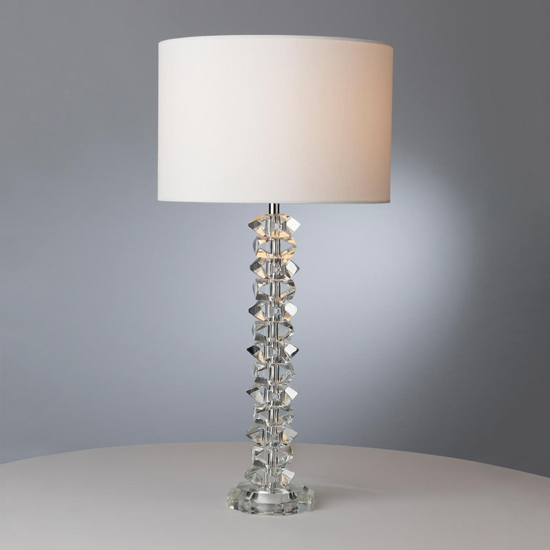 Dar Lighting Mina Table Lamp Polished Chrome & Crystal With Shade • MIN4208