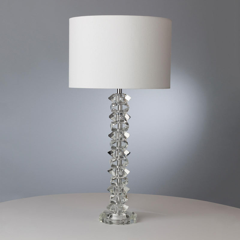 Dar Lighting Mina Table Lamp Polished Chrome & Crystal With Shade • MIN4208