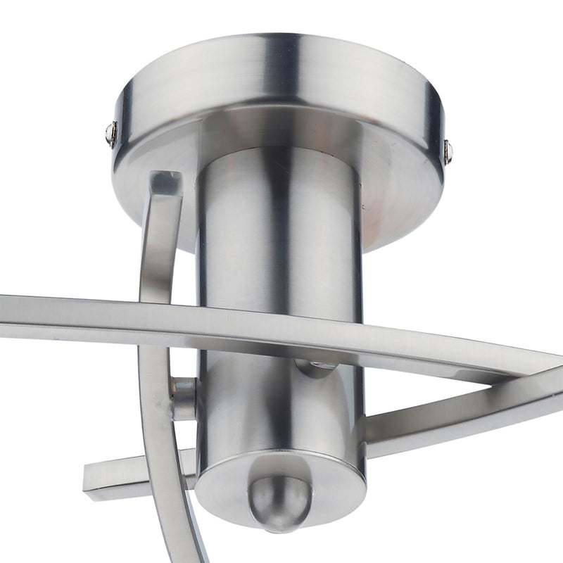 Dar Lighting Morgan 3 Light Semi Flush Satin Chrome • MOR0346