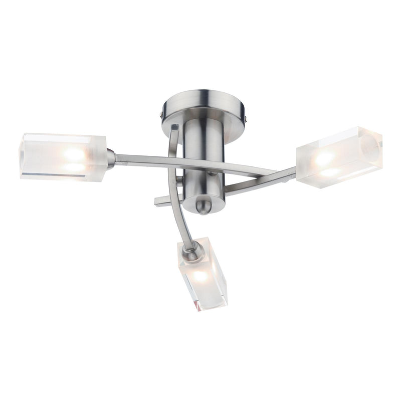 Dar Lighting Morgan 3 Light Semi Flush Satin Chrome • MOR0346