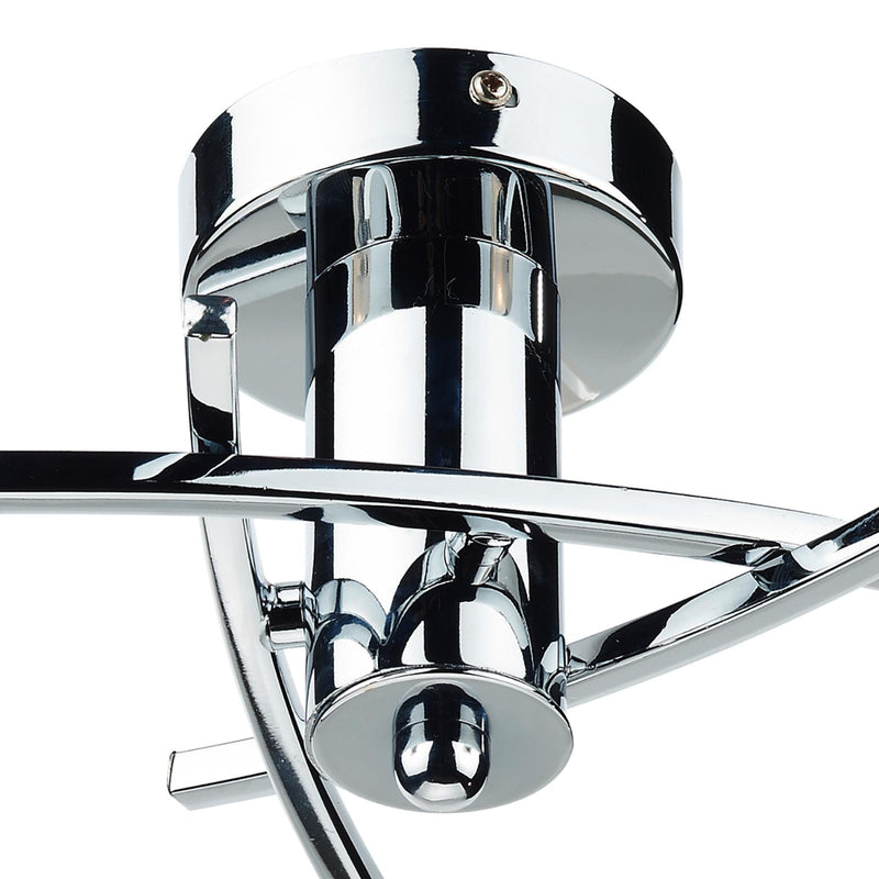Dar Lighting Morgan 3 Light Semi Flush Polished Chrome • MOR0350