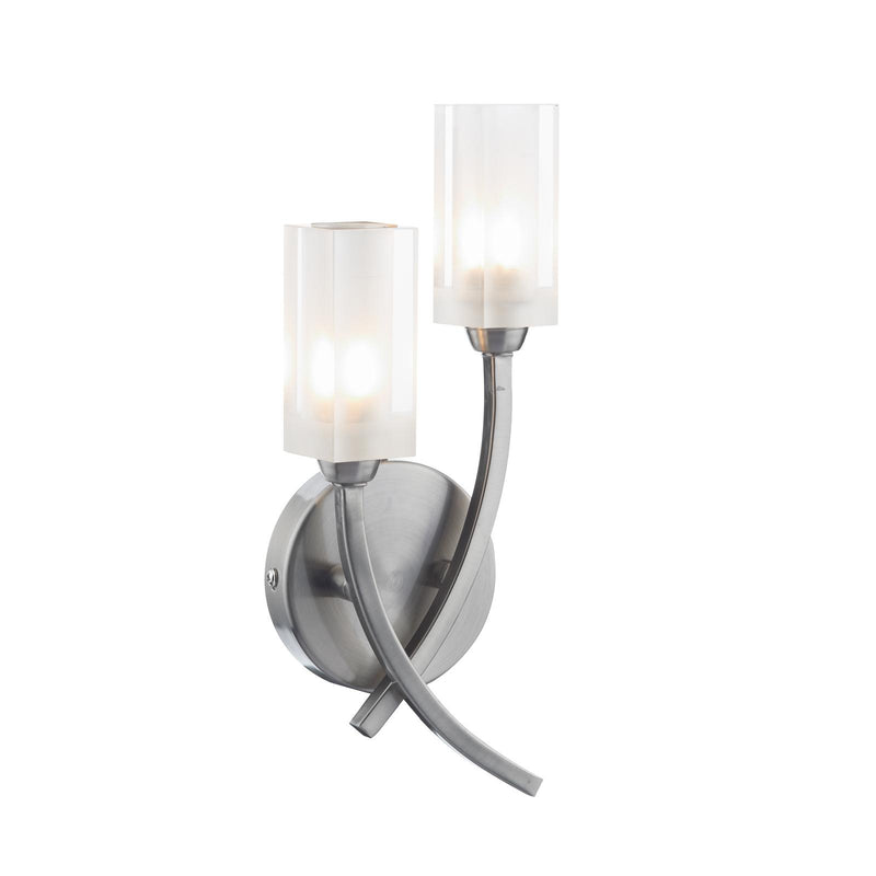 Dar Lighting Morgan Double Wall Bracket Satin Chrome • MOR0946