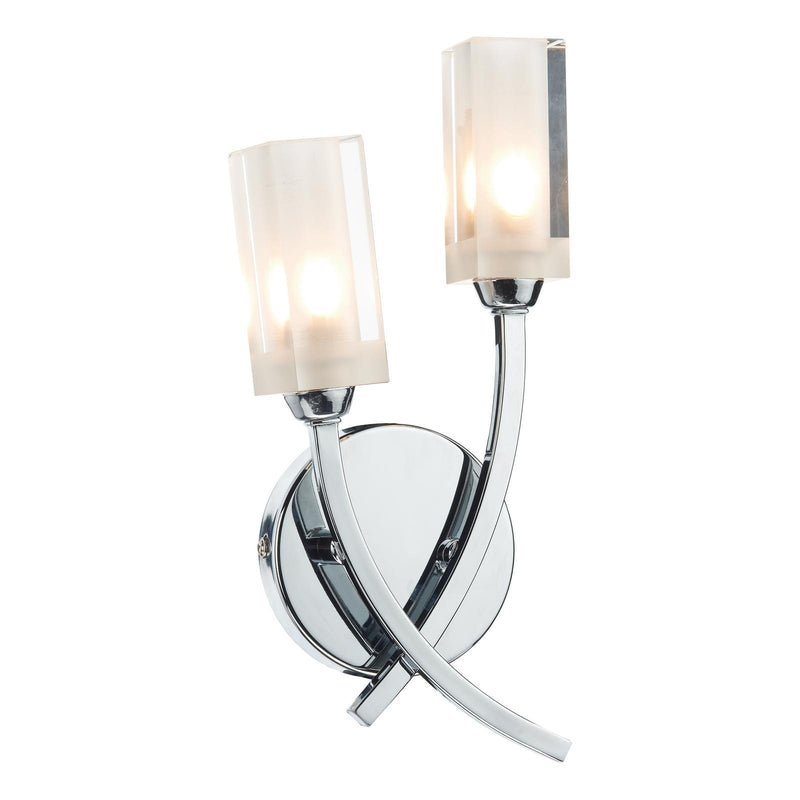 Dar Lighting Morgan Double Wall Bracket Polished Chrome • MOR0950