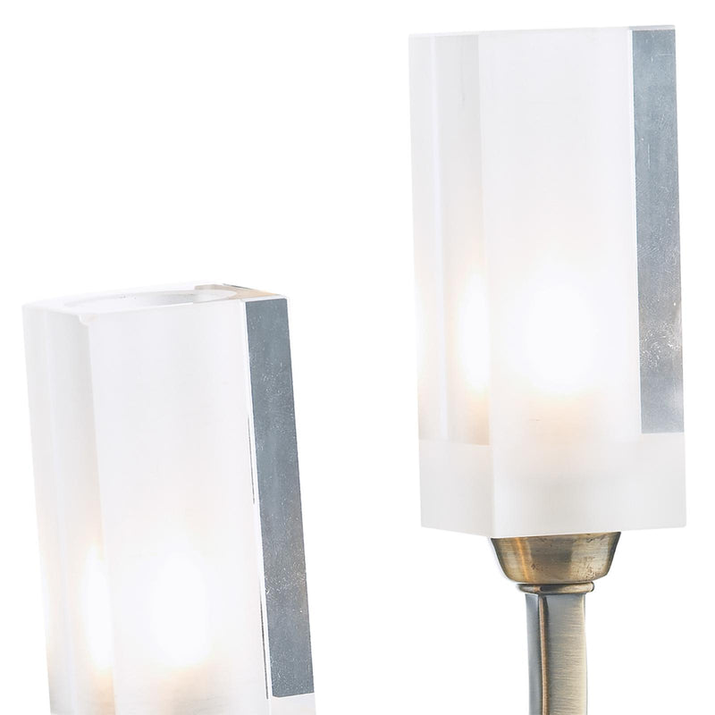 Dar Lighting Morgan Double Wall Bracket Antique Brass • MOR0975