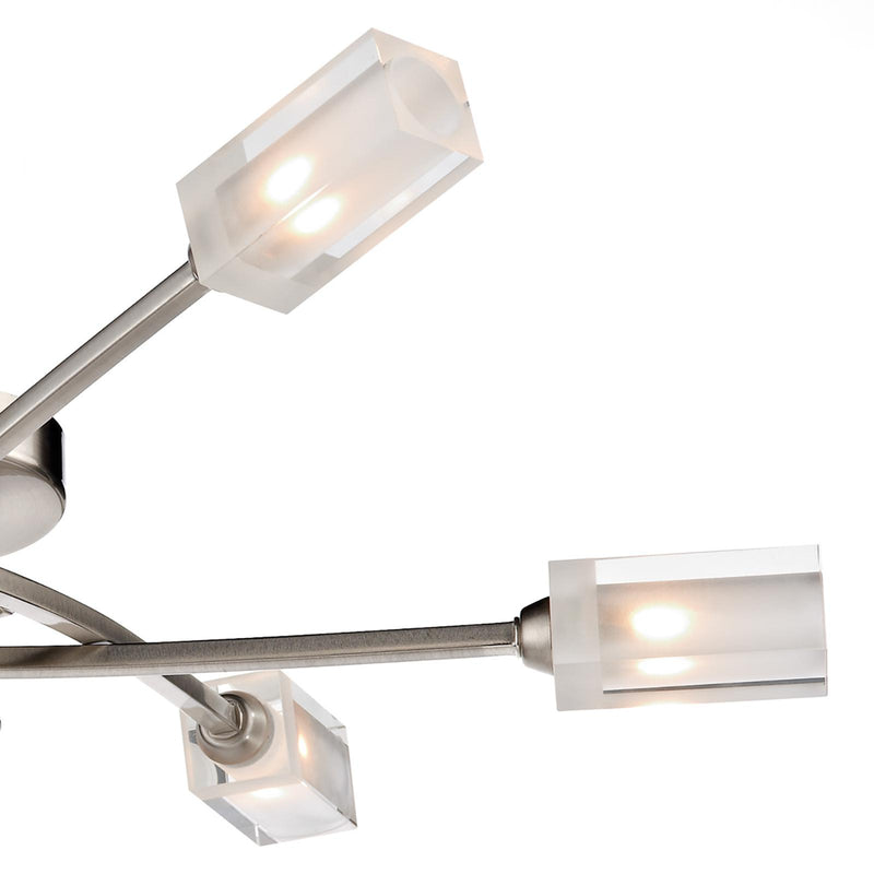 Dar Lighting Morgan 6 Light Semi Flush Satin Chrome • MOR6446