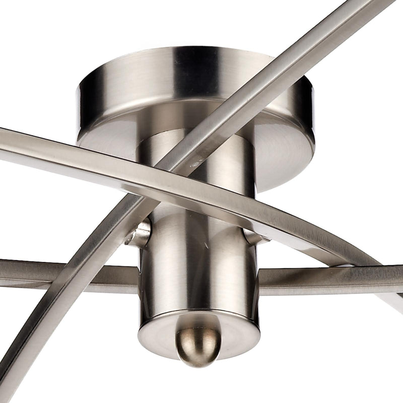 Dar Lighting Morgan 6 Light Semi Flush Satin Chrome • MOR6446