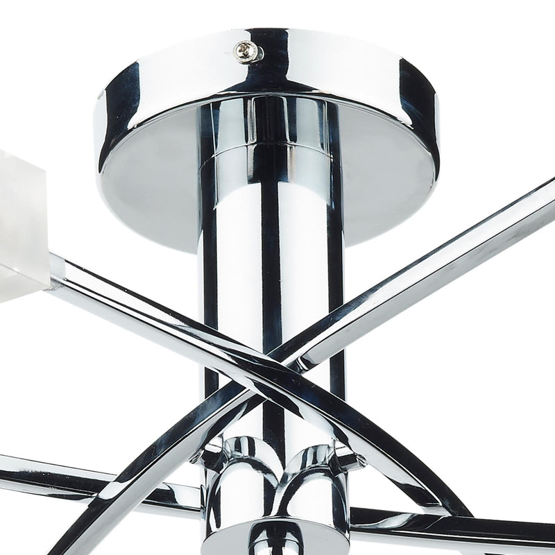 Dar Lighting Morgan 6 Light Semi Flush Polished Chrome • MOR6450