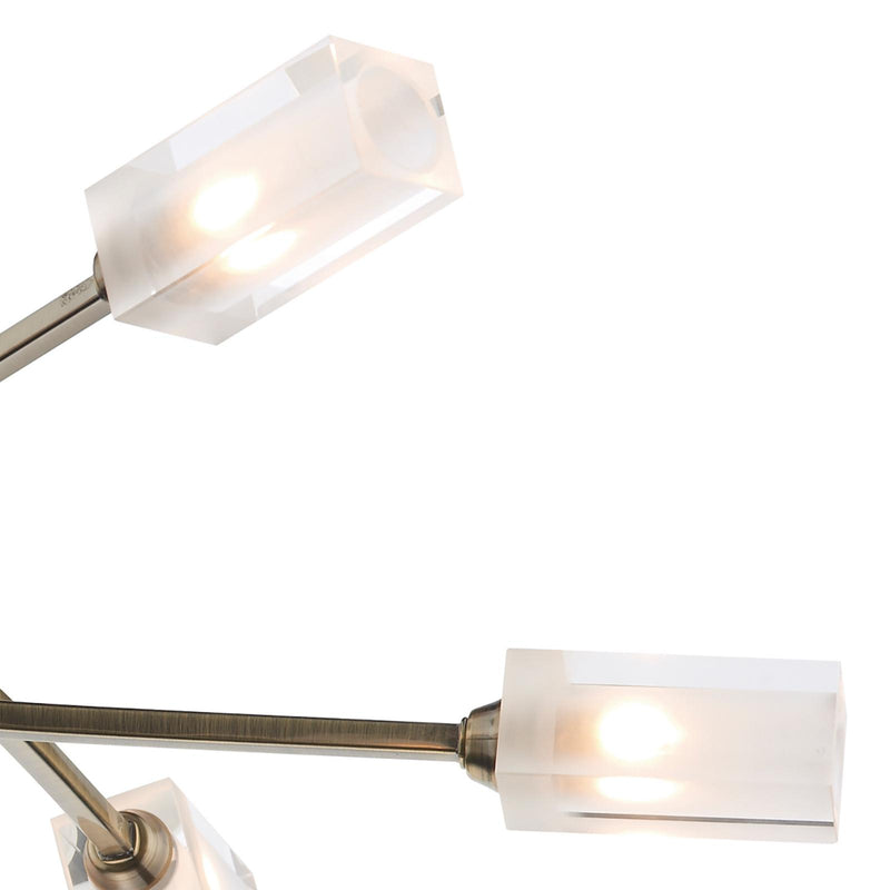 Dar Lighting Morgan 6 Light Semi Flush Antique Brass • MOR6475