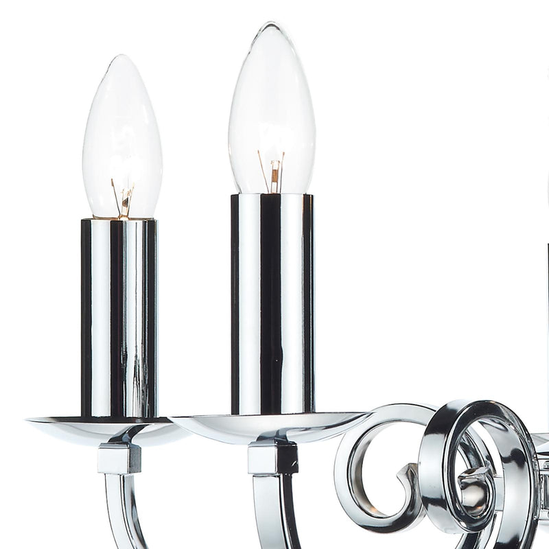 Dar Lighting Murray 5 Light Dual Mount Pendant Polished Chrome • MUR0550