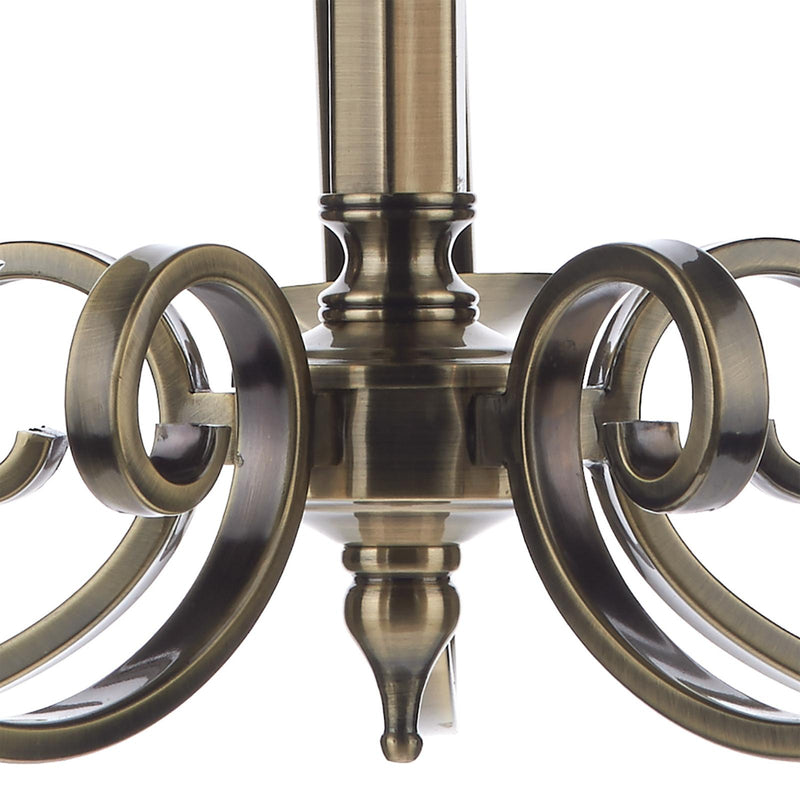 Dar Lighting Murray 5 Light Dual Mount Pendant Antique Brass • MUR0575